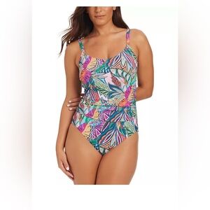NWT Beyond Control Women's Leaf It To Me Underwired One-Piece Swimsuit size 16